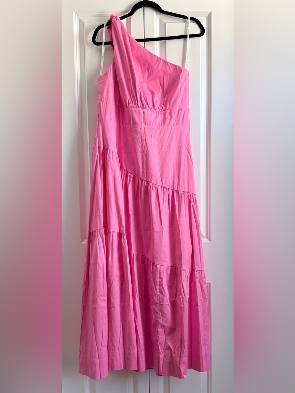 Lilly Pulitzer Lucilyn One Shoulder Cotton Maxi Dress in Confetti Pink Sz 12 - Picture 2 of 4
